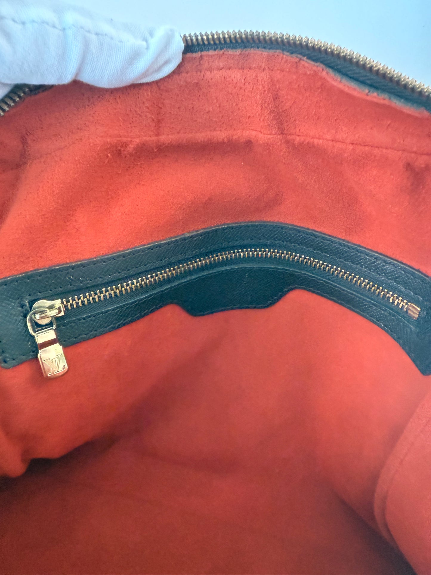 LV Damier Eben Brera Top Handle Bag w/ Gold Hardware