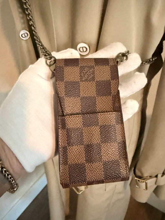 Authentic LV “Stash” Case W/ Unbranded Crossbody Chain Upcycled W/ Authentic LV Canvas