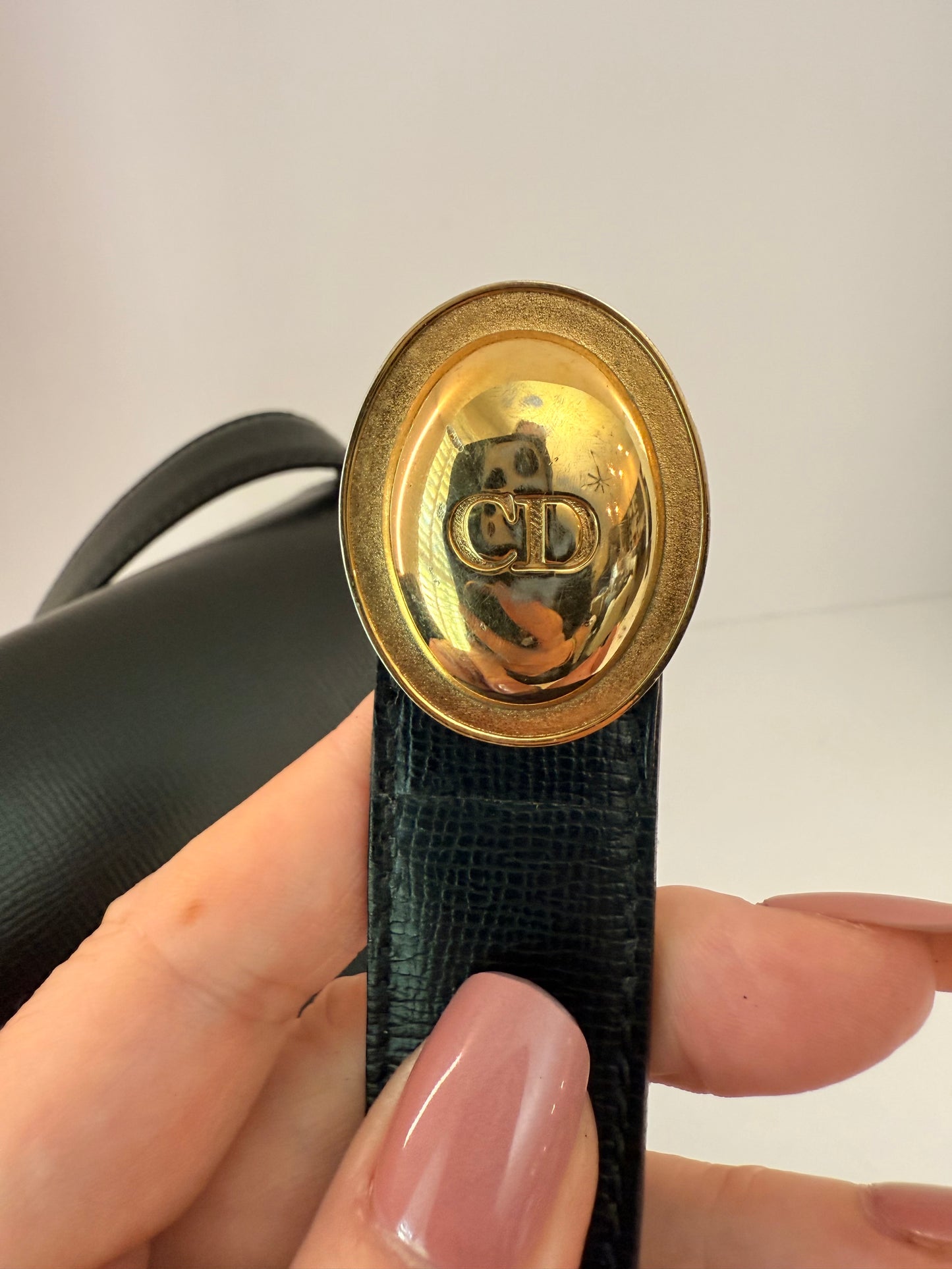 Christian Dior Black Leather Vintage Saddle Bag w/ Amazing Gold Hardware