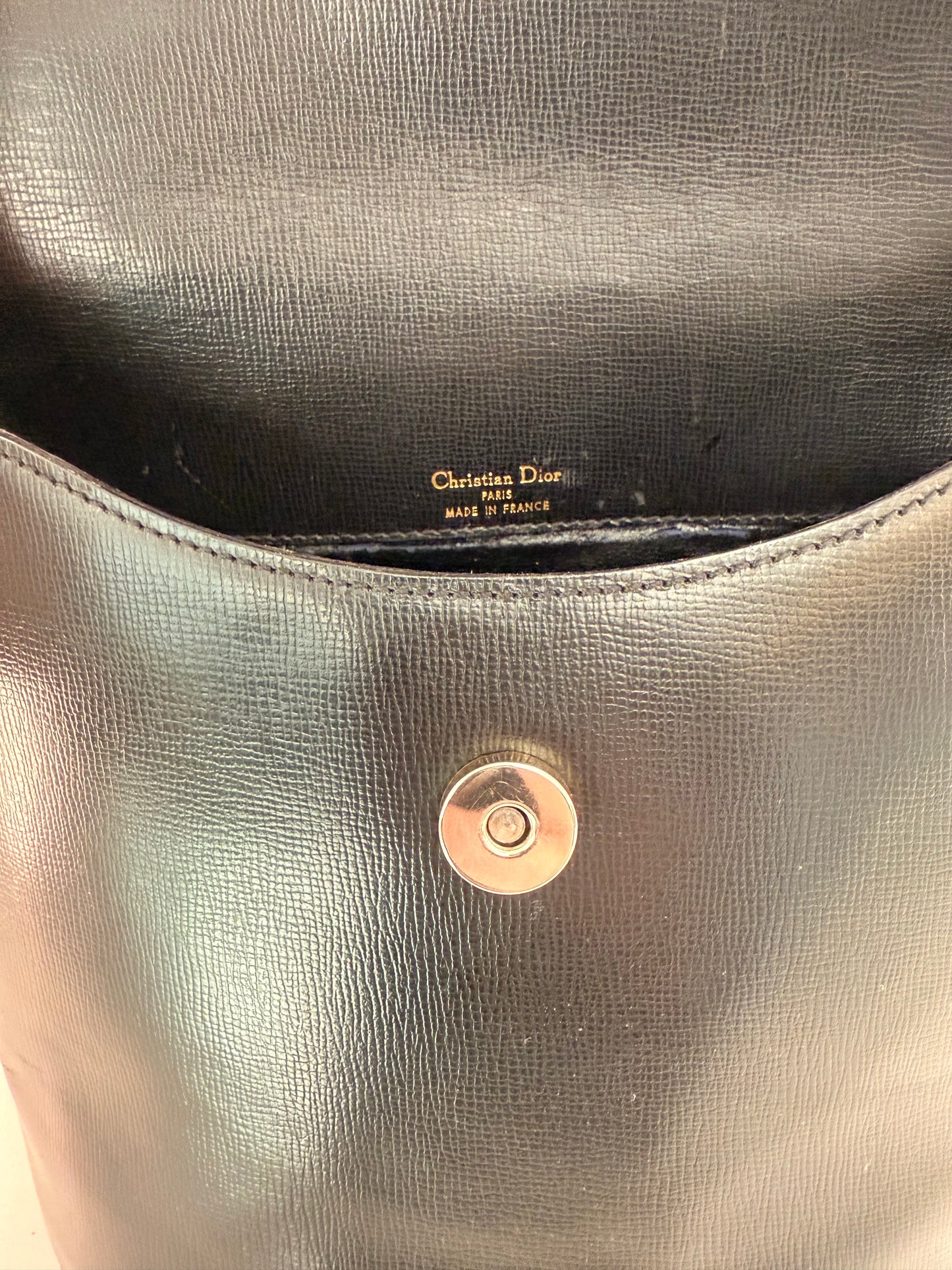 Christian Dior Black Leather Vintage Saddle Bag w/ Amazing Gold Hardware
