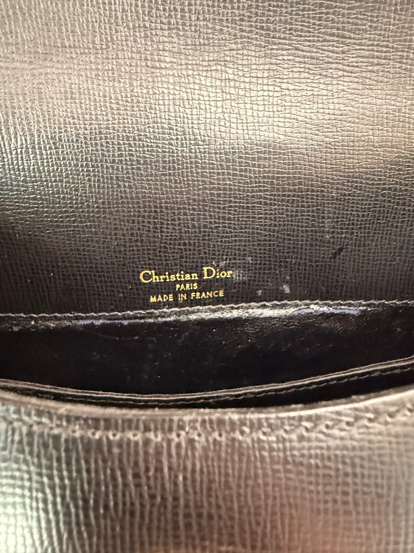 Christian Dior Black Leather Vintage Saddle Bag w/ Amazing Gold Hardware