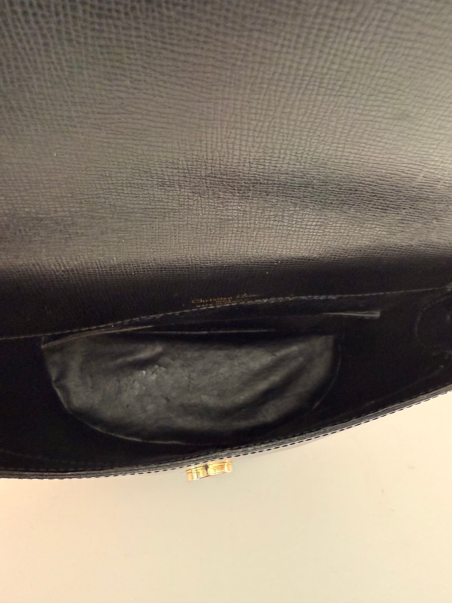 Christian Dior Black Leather Vintage Saddle Bag w/ Amazing Gold Hardware