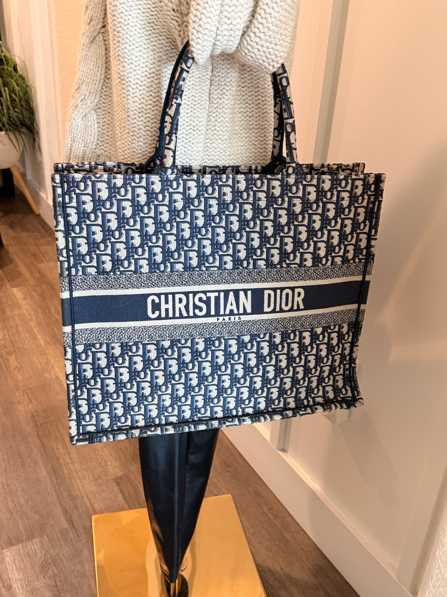 Christian Dior Large Blue Book Bag