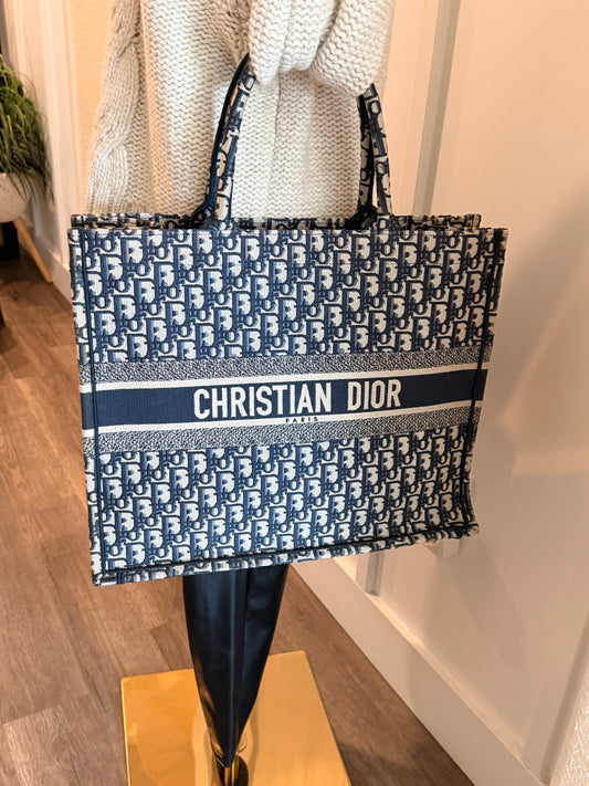 Christian Dior Large Blue Book Bag