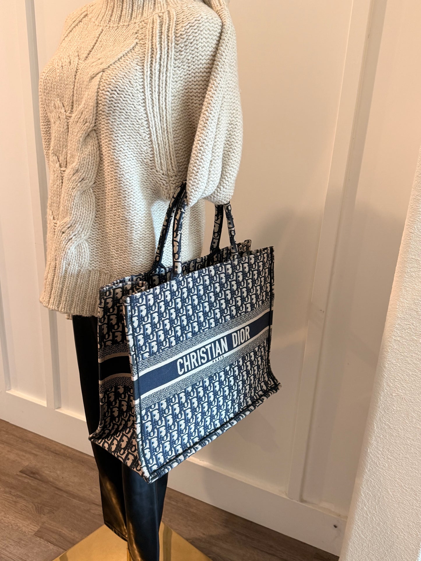 Christian Dior Large Blue Book Bag